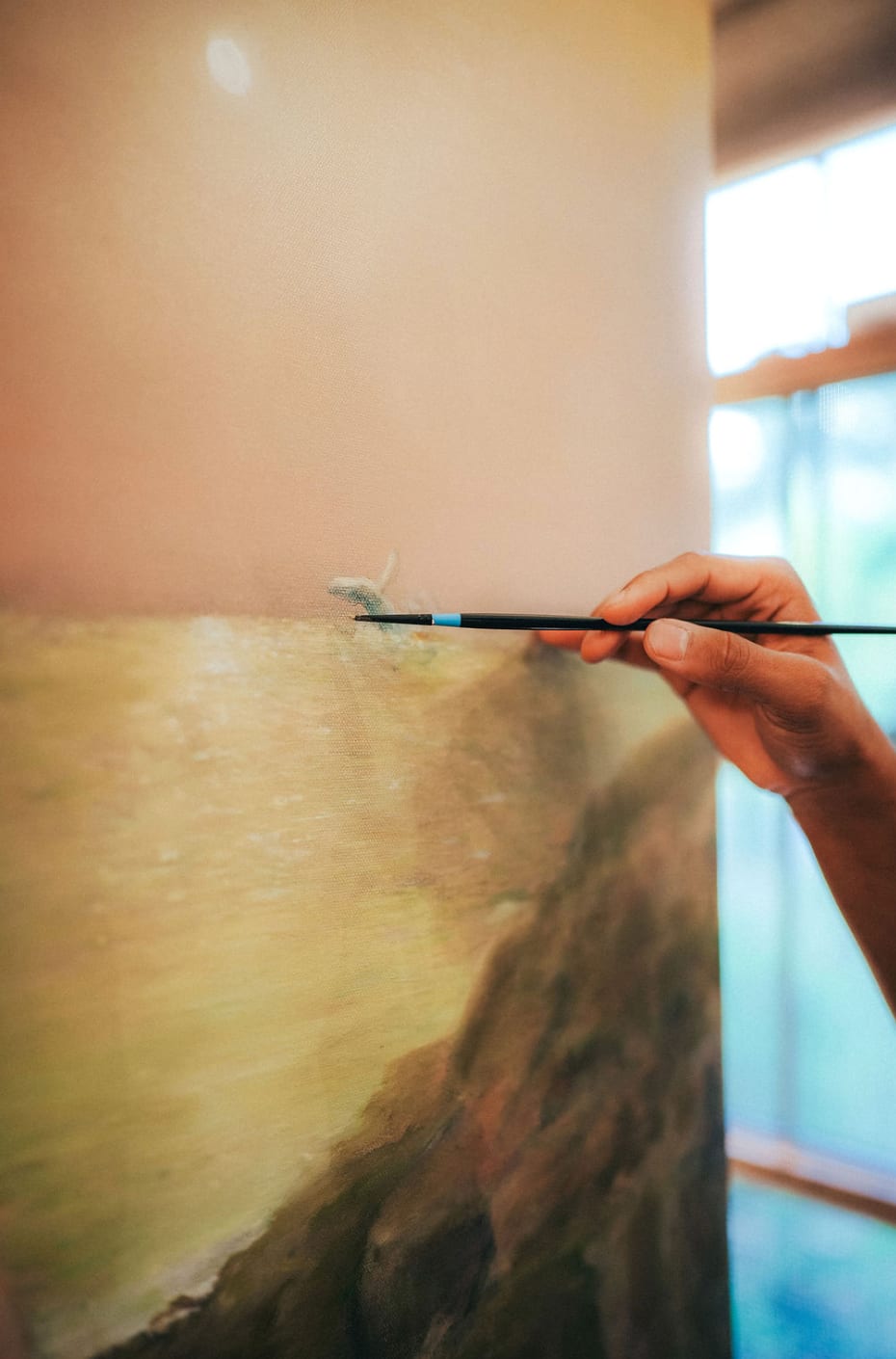 Samuel S. Hernandez at work in the studio