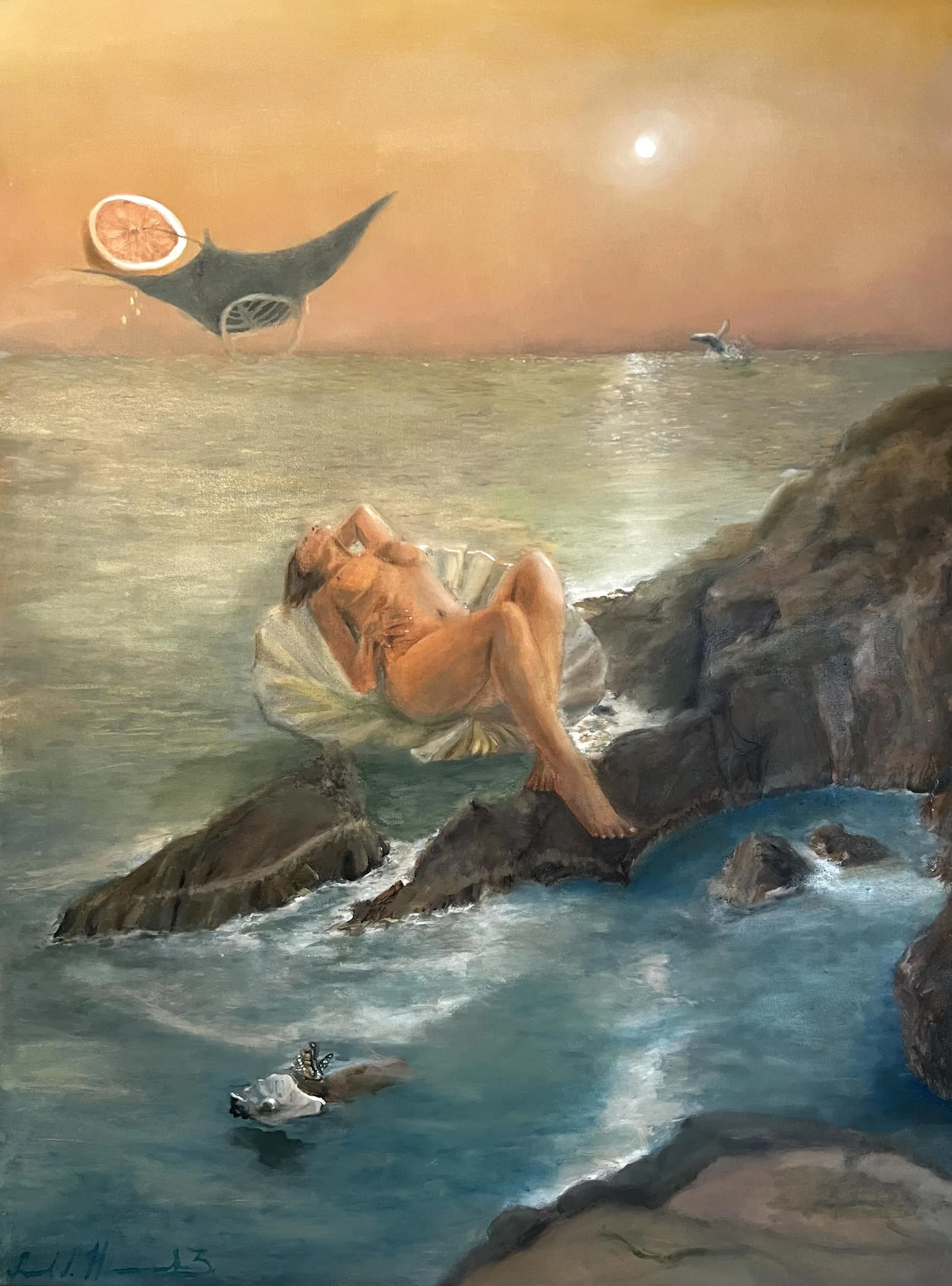 Rebirth Caused by the Flight of a Grapefruit Over a Calm Sea